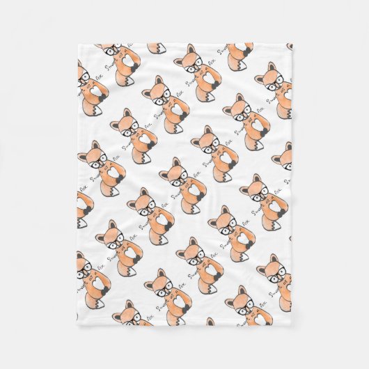 Couverture Polaire Renard intelligent mignon (Devant)