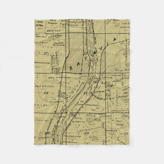 COUVERTURE POLAIRE RENARD RIVER VALLEY DE CARTE DE BATAVIA L'ILLINOIS (Devant)