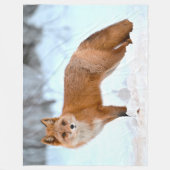 Couverture Polaire Renard roux en hiver (Devant)