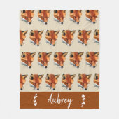 Couverture Polaire Renard roux | Personnalisé (Devant)