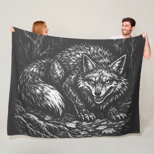 Couverture Polaire Renard rusé de la forêt — par BurnsInHell (En situation)