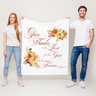 Couverture Polaire Rendez grâce au Seigneur automne aquarelle florale
