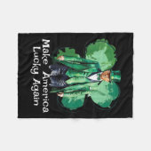 Couverture Polaire Rendre l'Amérique chanceuse à nouveau Patricks Day (Devant (Horizontal))