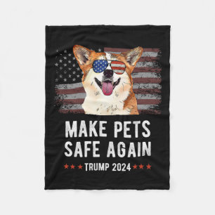 Couverture Polaire Rendre les animaux en sécurité Corgi Dog Trump 202
