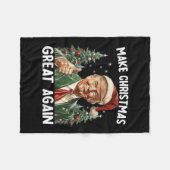 Couverture Polaire Rendre Noël super à nouveau drôle Père Noël Trump (Devant (Horizontal))