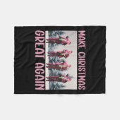 Couverture Polaire Rendre Noël super à nouveau drôle Père Noël Trump (Devant (Horizontal))