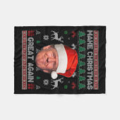Couverture Polaire Rendre Noël super à nouveau drôle Trump laide affr (Devant (Horizontal))