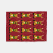 Couverture Polaire Renne délabré mignon de Noël (Devant (Horizontal))