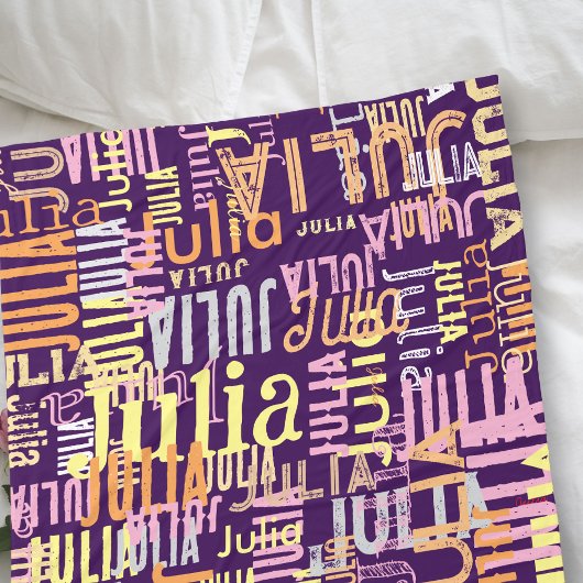 Couverture Polaire Répétition De Son Nom | Couleurs cool violet