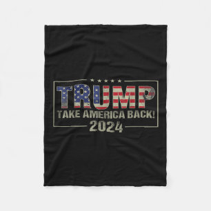 Couverture Polaire Reprenez l'Amérique Drapeau américain Trump 2024 H