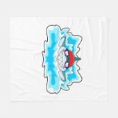 Couverture Polaire Requin à nager avec lunettes de natation (Devant (Horizontal))