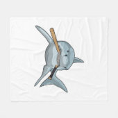 Couverture Polaire Requin au baseball avec batte de baseball (Devant (Horizontal))