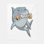 Couverture Polaire Requin aux échecs avec pièce d'échecs King (Devant)