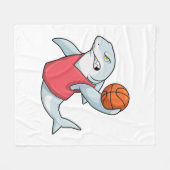 Couverture Polaire Requin aux sports avec basket-ball (Devant (Horizontal))
