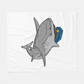 Couverture Polaire Requin en tant que policier Police (Devant (Horizontal))