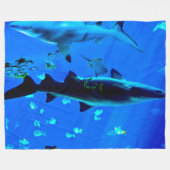 Couverture Polaire Requin incliné par noir (Devant (Horizontal))