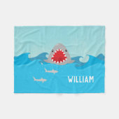 Couverture Polaire Requin mignon dans l'eau | Garçons (Devant (Horizontal))