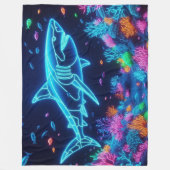 Couverture Polaire Requin néon coloré (Devant)
