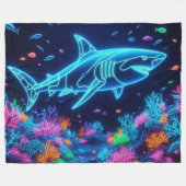 Couverture Polaire Requin néon coloré (Devant (Horizontal))