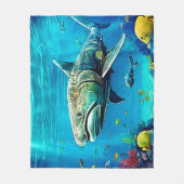 Couverture Polaire Requin Prédateur Océanique Art (Devant)