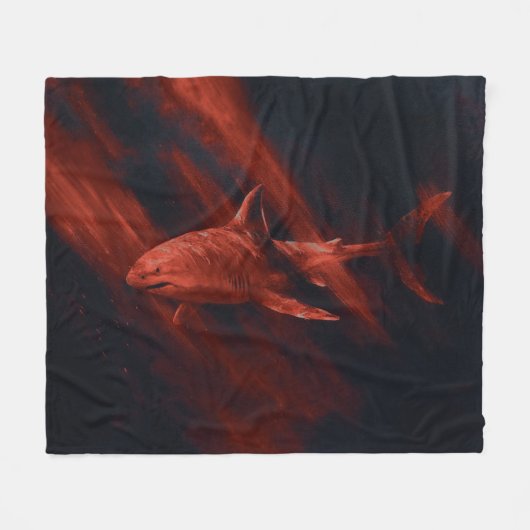 Couverture polaire requin rouge 50 x 60 (Devant (Horizontal))