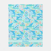 Couverture Polaire Requin sous la mer Cute Motif personnalisé (Devant)