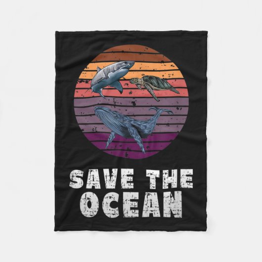 Couverture Polaire Requin, Tortue de mer, Baleine, Protection De l'en (Devant)