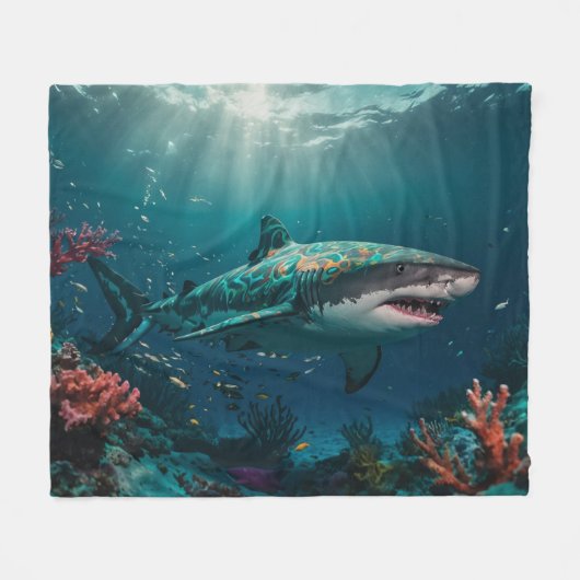 Couverture Polaire Requin tropical à faible profondeur (Devant (Horizontal))