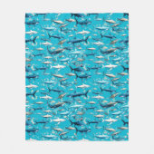 Couverture Polaire Requins et vie marine en bleu marine (Devant)