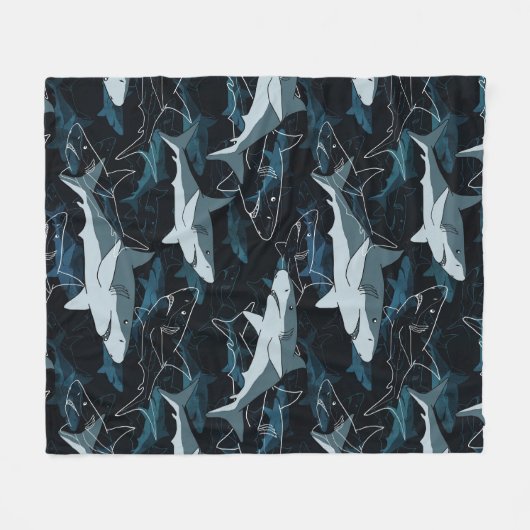 Couverture Polaire Requins, marine, mer, poisson, prédateur, animal,  (Devant (Horizontal))