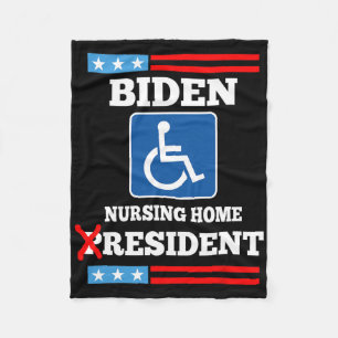 Couverture Polaire Résident de maison de retraite Biden Drôle Anti Jo