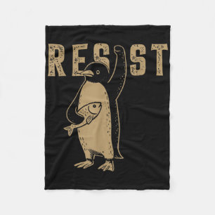 Couverture Polaire Résister à l'activisme des pingouins Design graphi