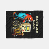 Couverture Polaire Respect Your Elders Funny Retro Gaming  (Devant (Horizontal))