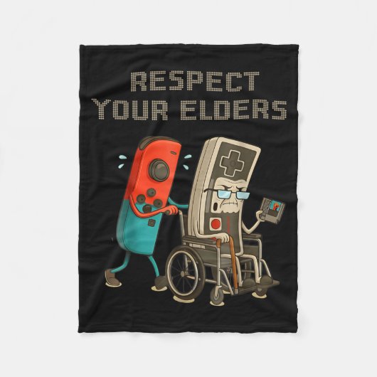 Couverture Polaire Respect Your Elders Funny Retro Gaming Clic Consol (Devant)