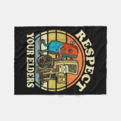 Couverture Polaire Respect Your Elders Retro Gaming Funny Controller (Devant (Horizontal))