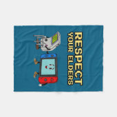 Couverture Polaire Respect Your Elders Retro Gaming Funny Gamer Contr (Devant (Horizontal))