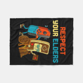 Couverture Polaire Respect Your Elders Retro Gaming Funny Gamer Contr (Devant (Horizontal))