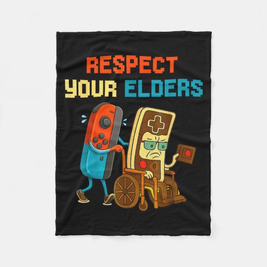 Couverture Polaire Respect Your Elders Retro Gaming Funny Gamer Contr (Devant)