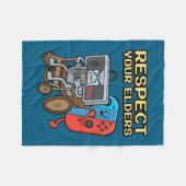 Couverture Polaire Respect Your Elders Retro Gaming Funny Gamer Contr (Devant (Horizontal))