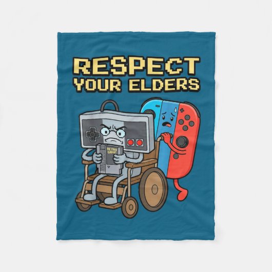 Couverture Polaire Respect Your Elders Retro Gaming Funny Gamer Contr (Devant)