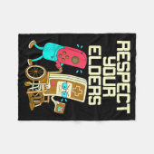 Couverture Polaire Respect Your Elders Retro Gaming Funny Gamer Contr (Devant (Horizontal))