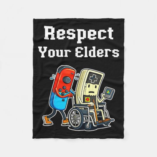 Couverture Polaire Respect Your Elders Retro Gaming Funny Gamer Contr (Devant)