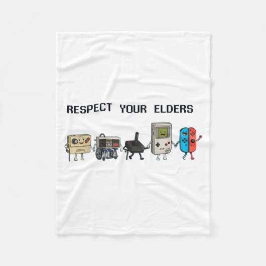 Couverture Polaire Respect Your Elders Retro Gaming Funny Gamer Contr (Devant)