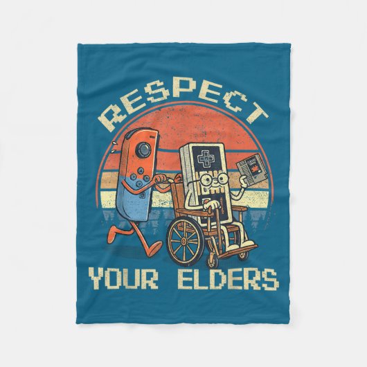 Couverture Polaire Respect Your Elders Retro Gaming Funny Gamer Contr (Devant)