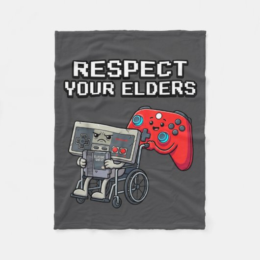 Couverture Polaire Respect Your Elders Retro Gaming Funny Gamer Contr (Devant)