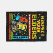 Couverture Polaire Respect Your Elders Retro Gaming Funny Gamer Contr (Devant (Horizontal))