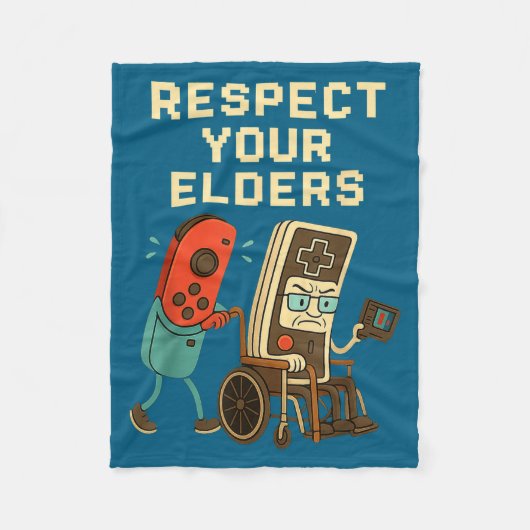 Couverture Polaire Respect Your Elders Retro Gaming Funny Gamer Contr (Devant)