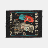 Couverture Polaire Respect Your Elders Retro Gaming Funny Gamer Contr (Devant (Horizontal))