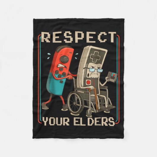 Couverture Polaire Respect Your Elders Retro Gaming Funny Gamer Contr (Devant)