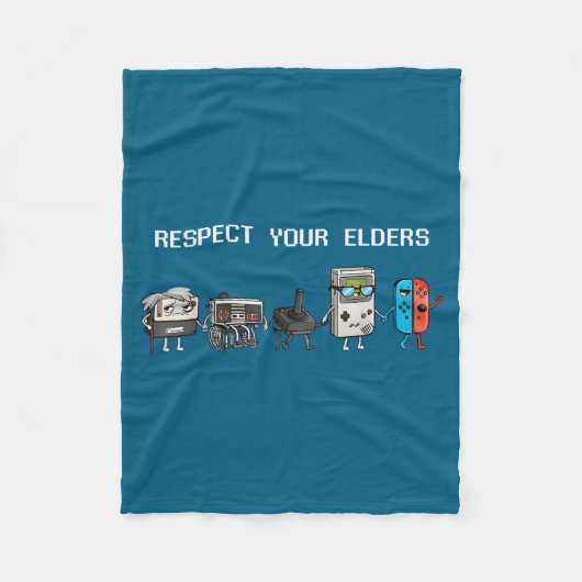 Couverture Polaire Respect Your Elders Retro Gaming Funny Gamer Contr (Devant)